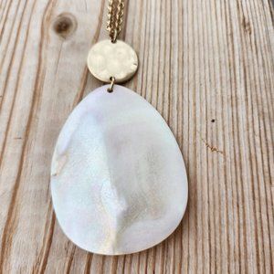Real shell necklace by Bay Studio gold chain.